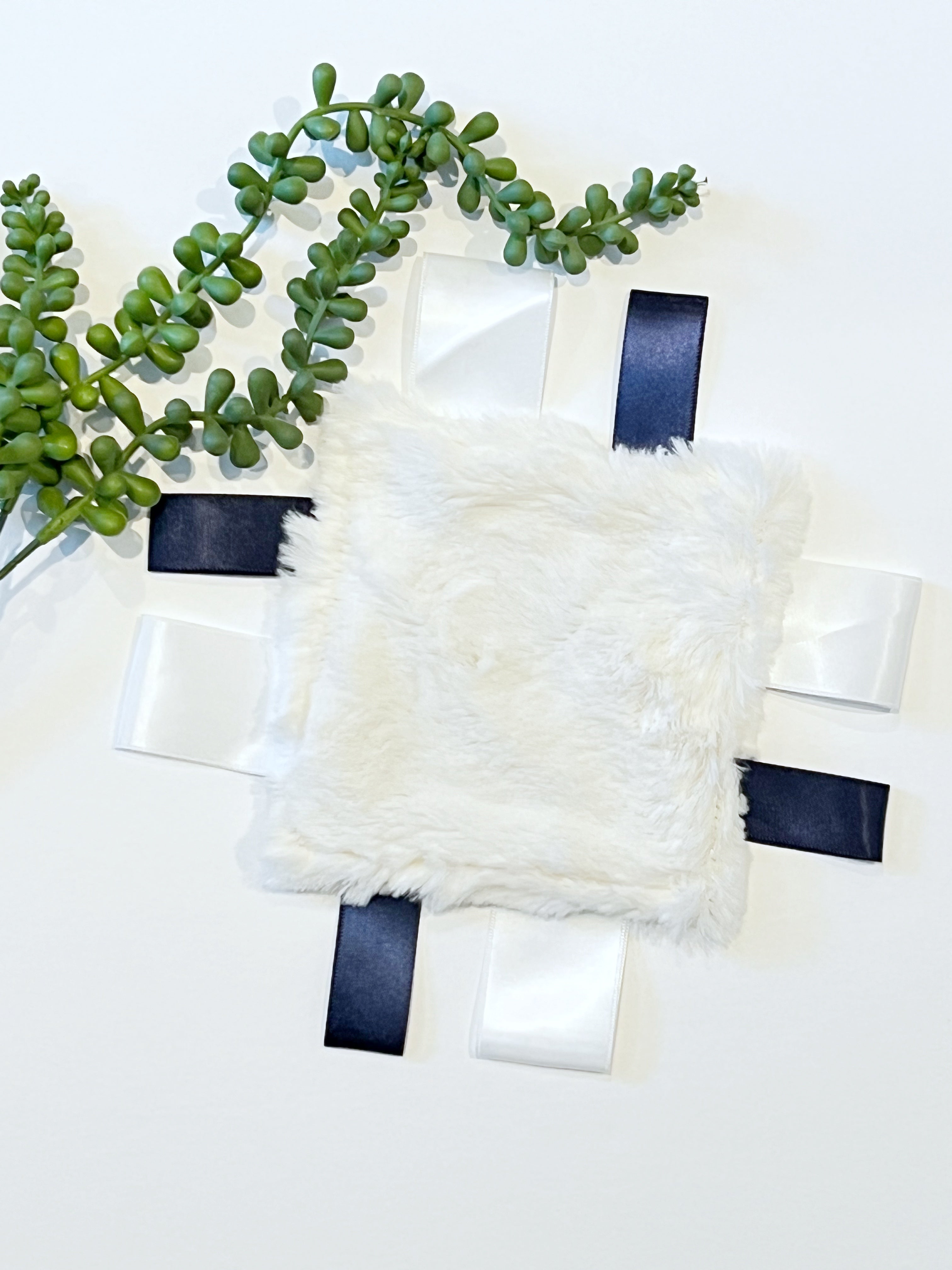 Satin and minky sensory 5" pocket or purse size tag lovey for any age, calming, soothing, variety of colors