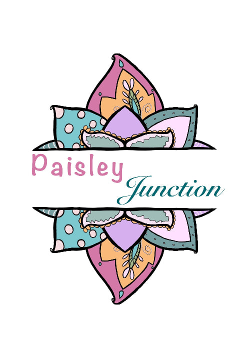 Paisley Junction specializes in baby crib blankets, bibs, ribbon sensory loveys, crinkle blankies, bunny ear teether, pacifier loveys face masks, and even pet bandanas