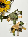 Camouflage Sensory Tag Lovey – 5" Pocket Comfort Blanket with Minky or Satin Backing – Hunting Nursery Ribbon Tag Lovey