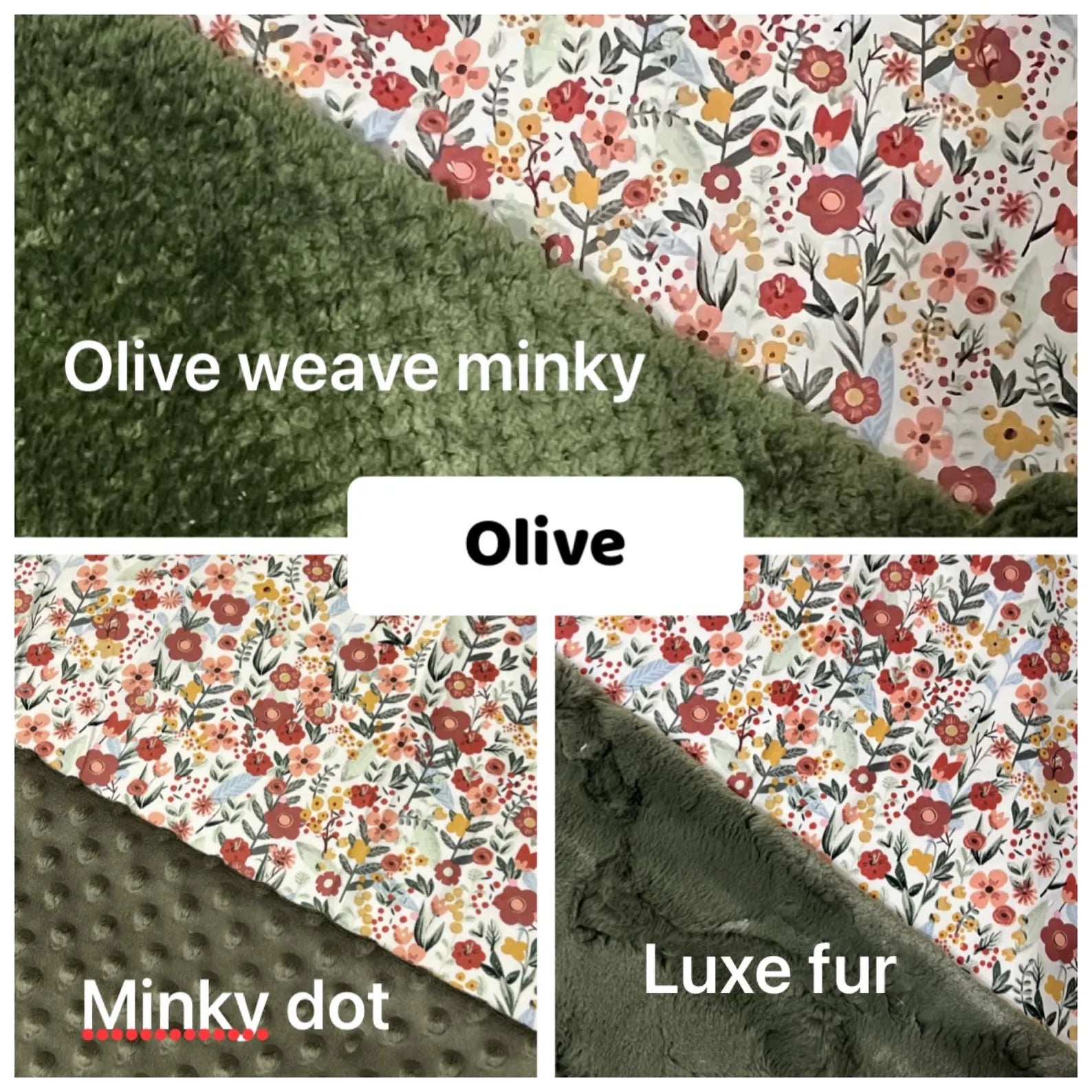 Boho Floral Baby Girl Lovey Blanket – 18" Security Blanket with Minky or Luxe Fur Backing – Personalized Baby Lovey Gift