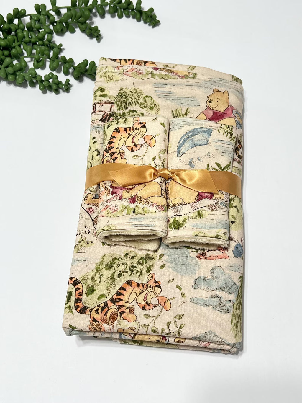 Winnie the Pooh Infant Car Seat Canopy Cover with Strap Covers – Personalized Baby Car Seat Cover Set with Vintage Pooh Fabric