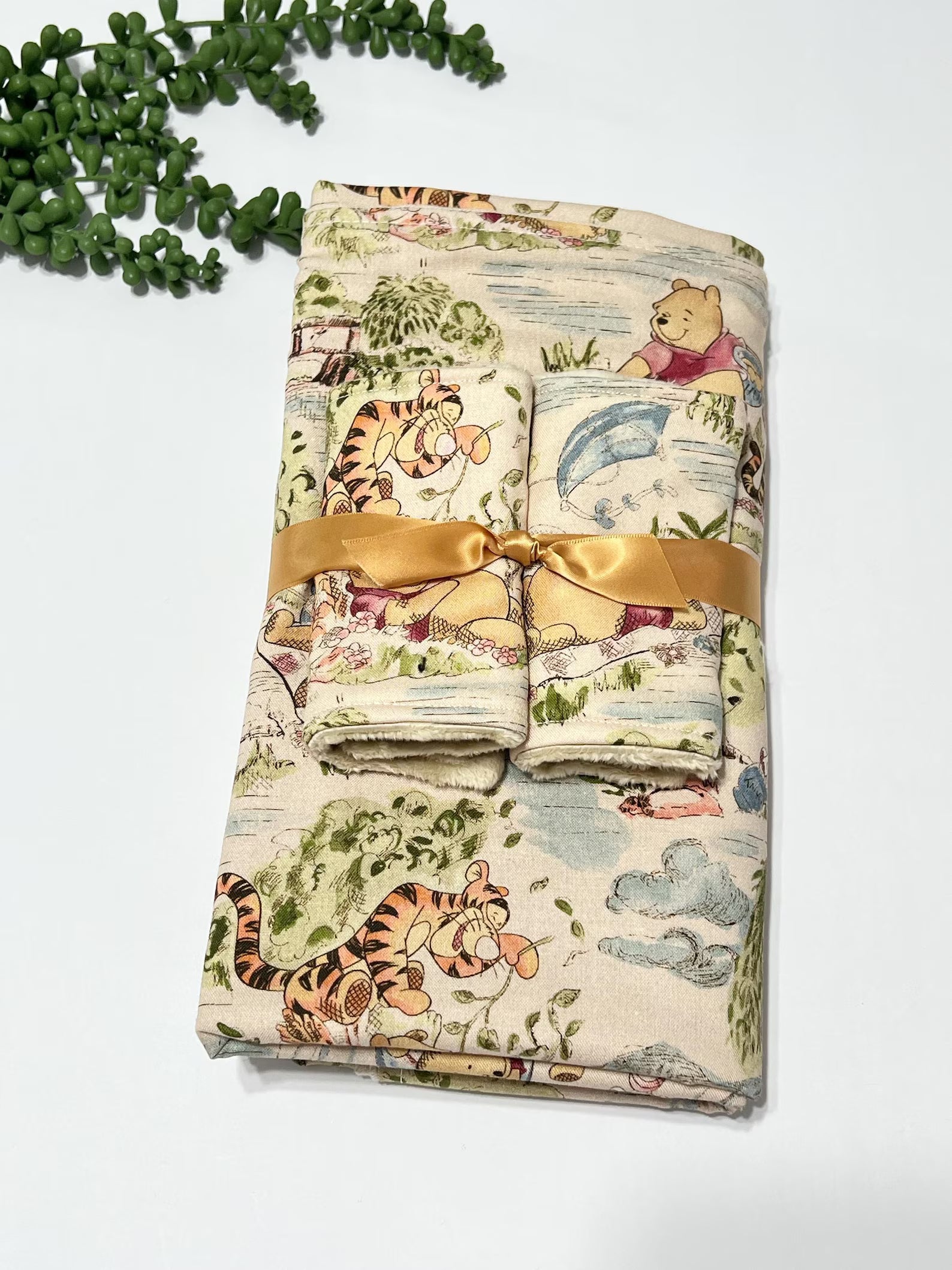 Winnie the Pooh Infant Car Seat Canopy Cover with Strap Covers – Personalized Baby Car Seat Cover Set with Vintage Pooh Fabric