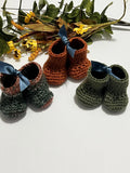 Hand Crocheted Baby Booties (0–3 Months) are Soft Stay-On for Newborn gift in Sage, Olive, Pink, Purple & More – Gift Ready Set