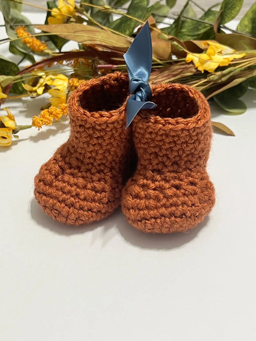 Hand Crocheted Baby Booties (0–3 Months) are Soft Stay-On for Newborn gift in Sage, Olive, Pink, Purple & More – Gift Ready Set
