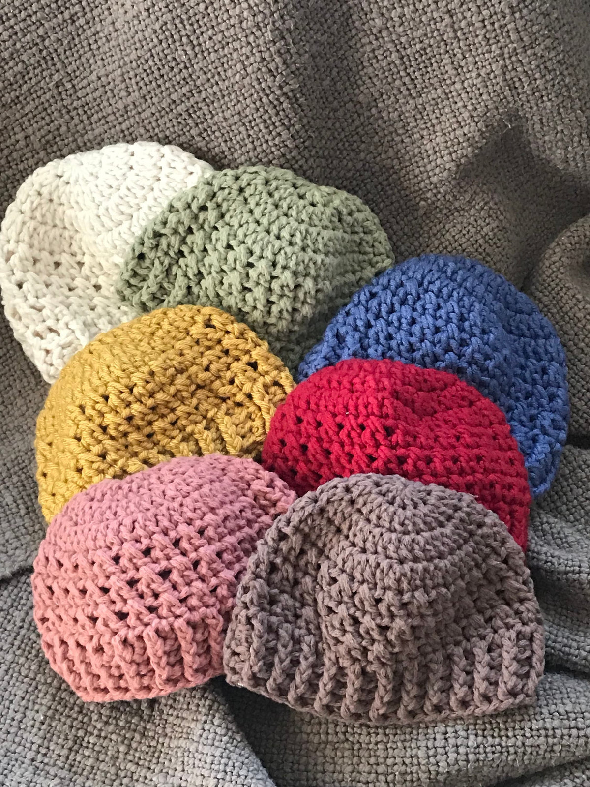 Newborn or baby hand crocheted skull cap hat for photo prop or chilly days, shower gift, choose color and sizes newborn through 12 months