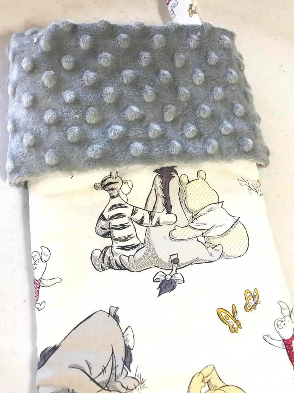 Christmas stocking for baby to adult, personalized made from Winnie the Pooh neutrals fabric, fully lined, boy girl, First Christmas