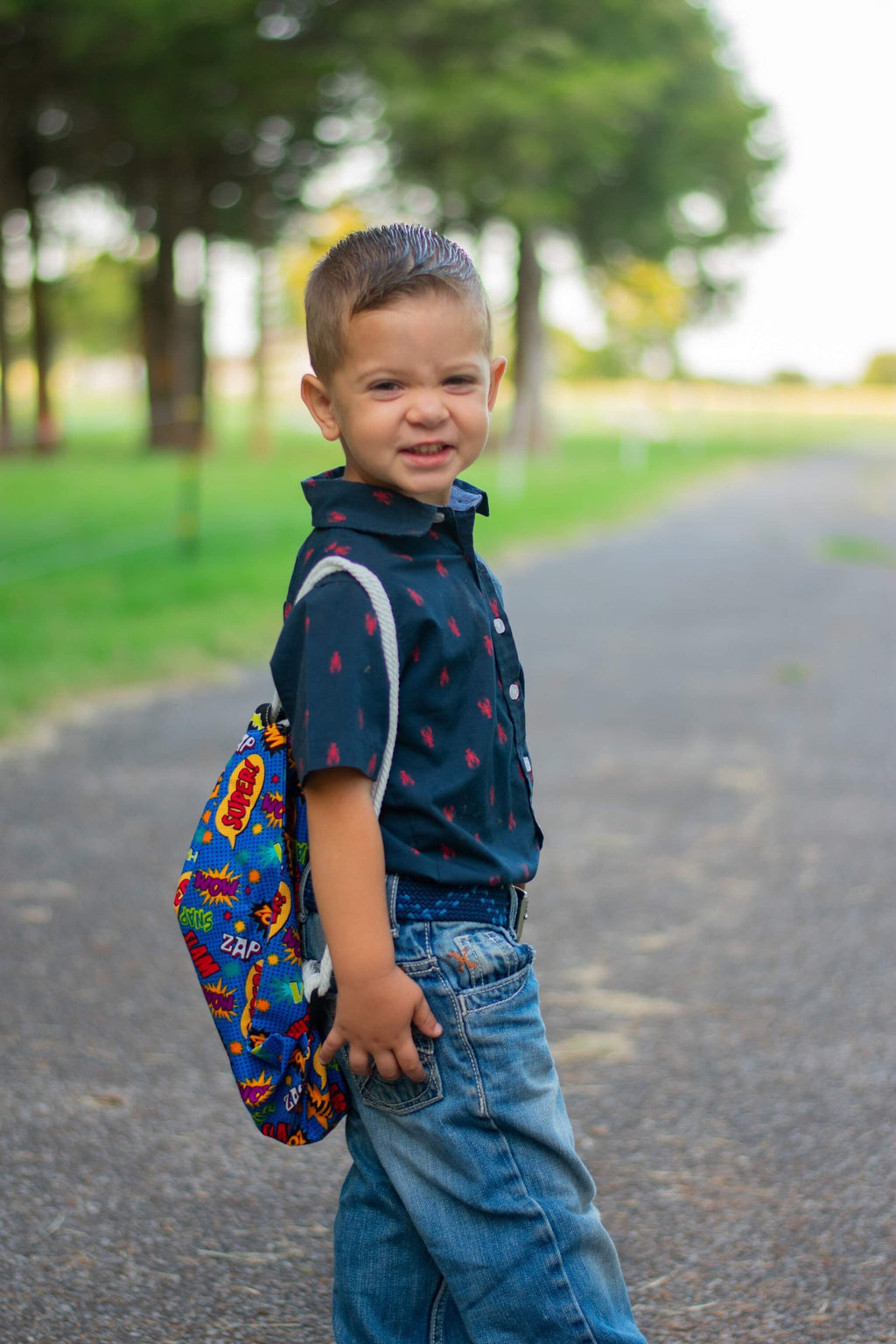 Dinosaur school book bag drawstring lined kid’s backpack gym bag, sport bag, child, reusable trick or treat bag