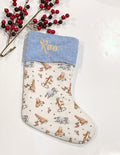 Personalize option Christmas stocking for baby to adult made from Winnie the Pooh fabric, fully lined