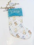 Christmas stocking made from classic Winnie the Pooh fabric, personalize, fully lined for boy girl or adult, First Christmas, choose cuff