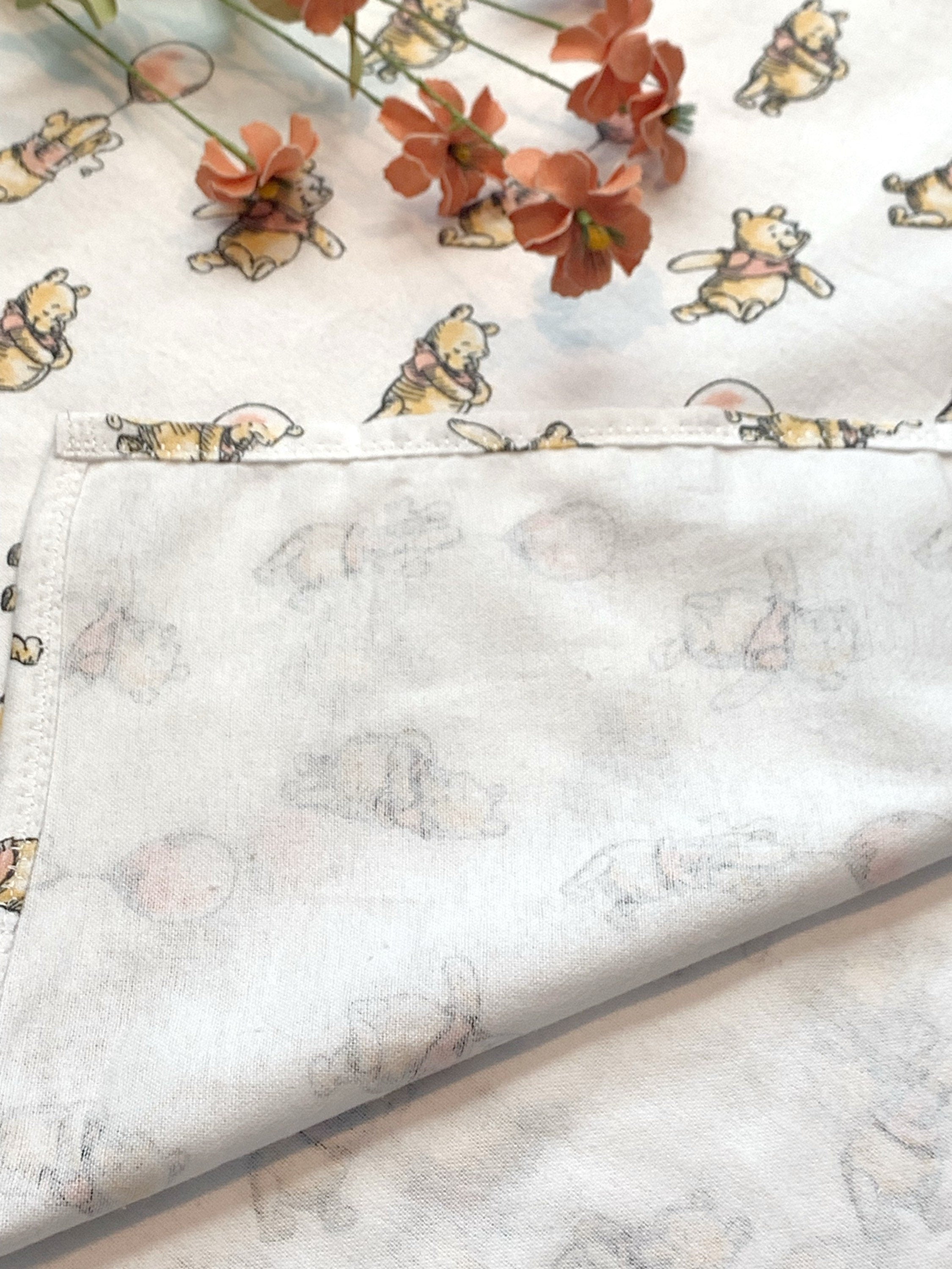 Baby swaddle receiving Blanket from Winnie the Pooh flannel for boy or girl in extra large 41” size, nursery bedding, baby gift choose print