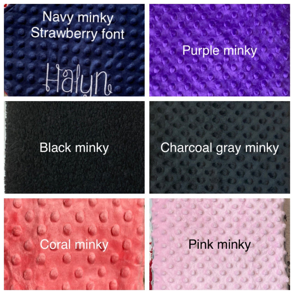 Camouflage Baby Blanket for boy or girl in camo cotton and hunter green olive fur or minky, hunting theme nursery, personalize 30 x 34 size
