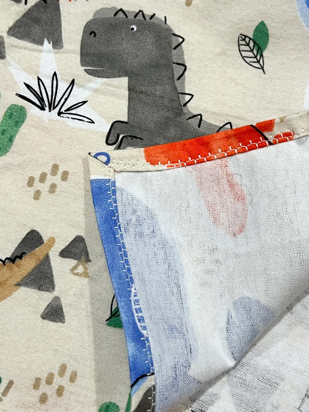 Dinosaur Baby Swaddle Blanket: Watercolor Dino Flannel, 40" Extra Large