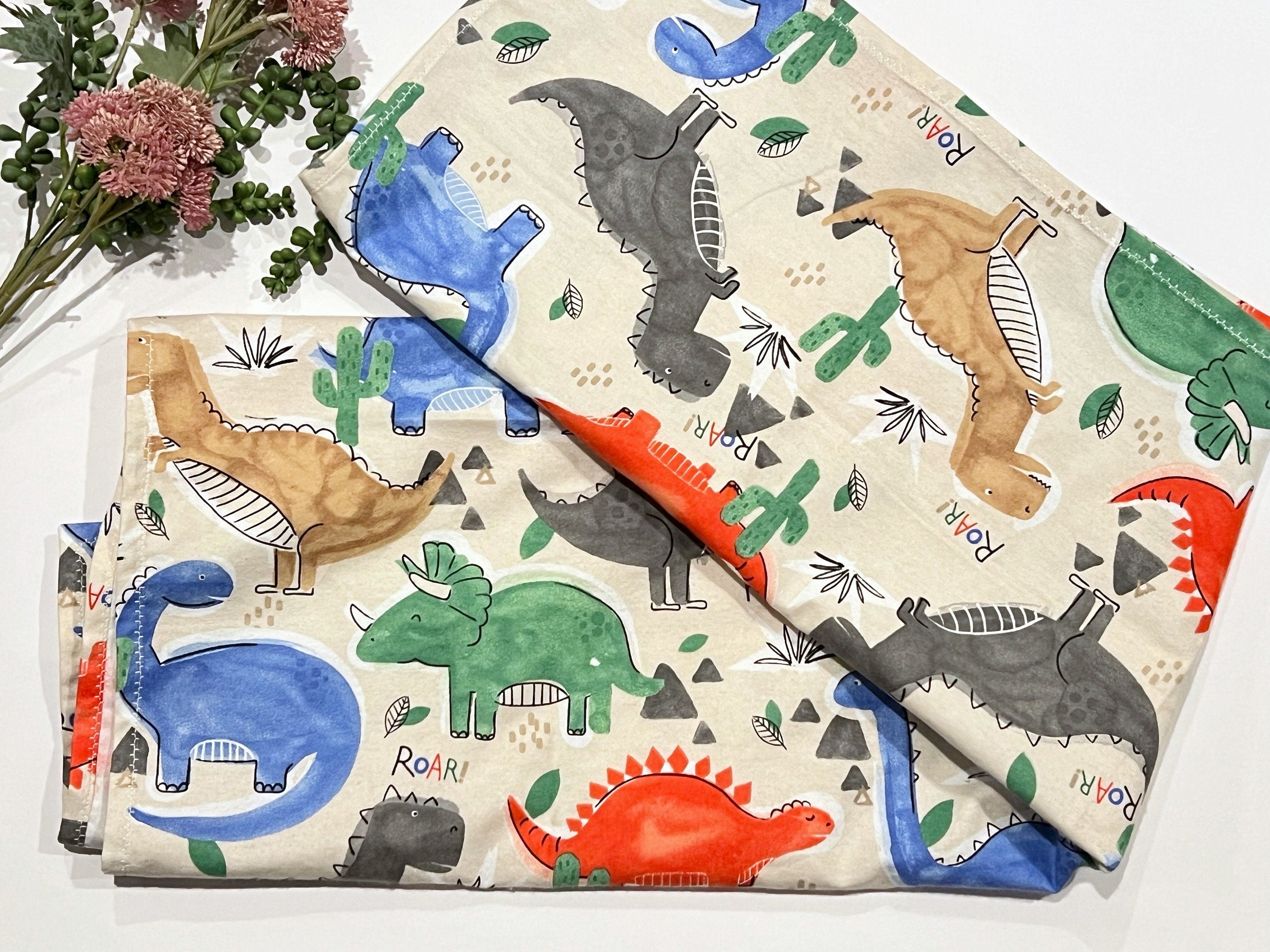 Dinosaur Baby Swaddle Blanket: Watercolor Dino Flannel, 40" Extra Large