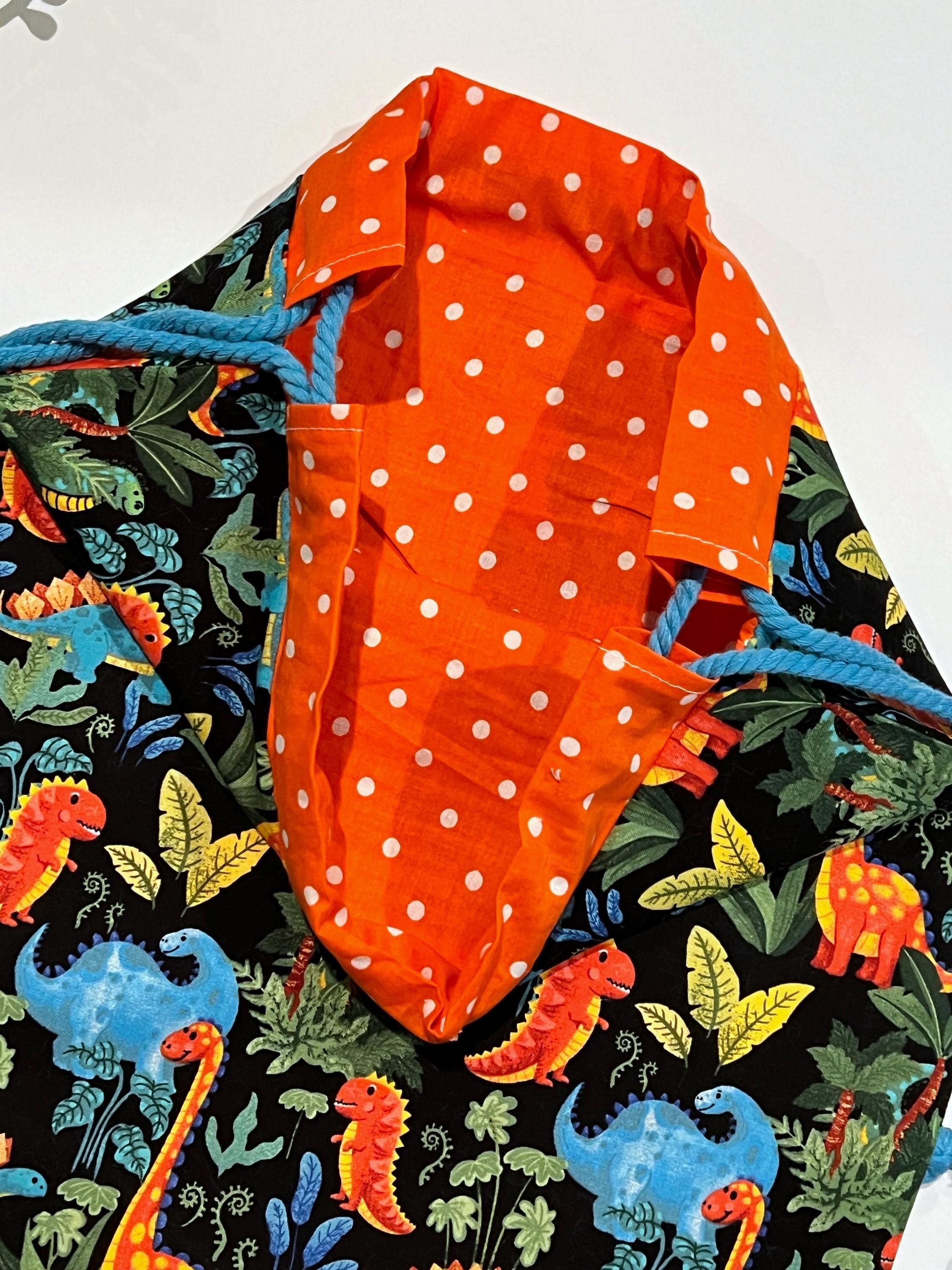 Dinosaur school book bag drawstring lined kid’s backpack gym bag, sport bag, child, reusable trick or treat bag