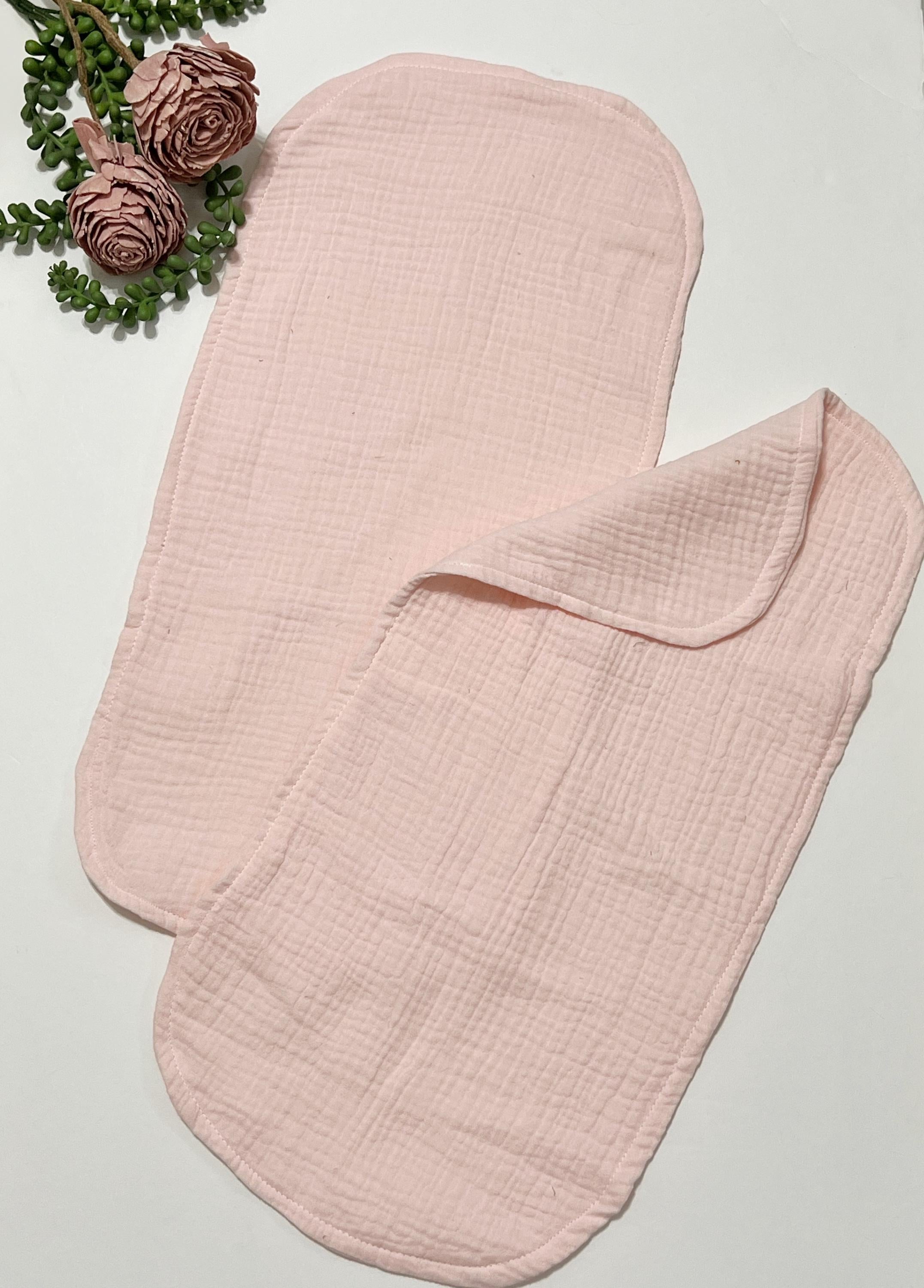 Muslin Cotton Baby Burp Cloths made from Soft Gauze Set of 2x in generous size 20" x 10", mom gift, baby shower
