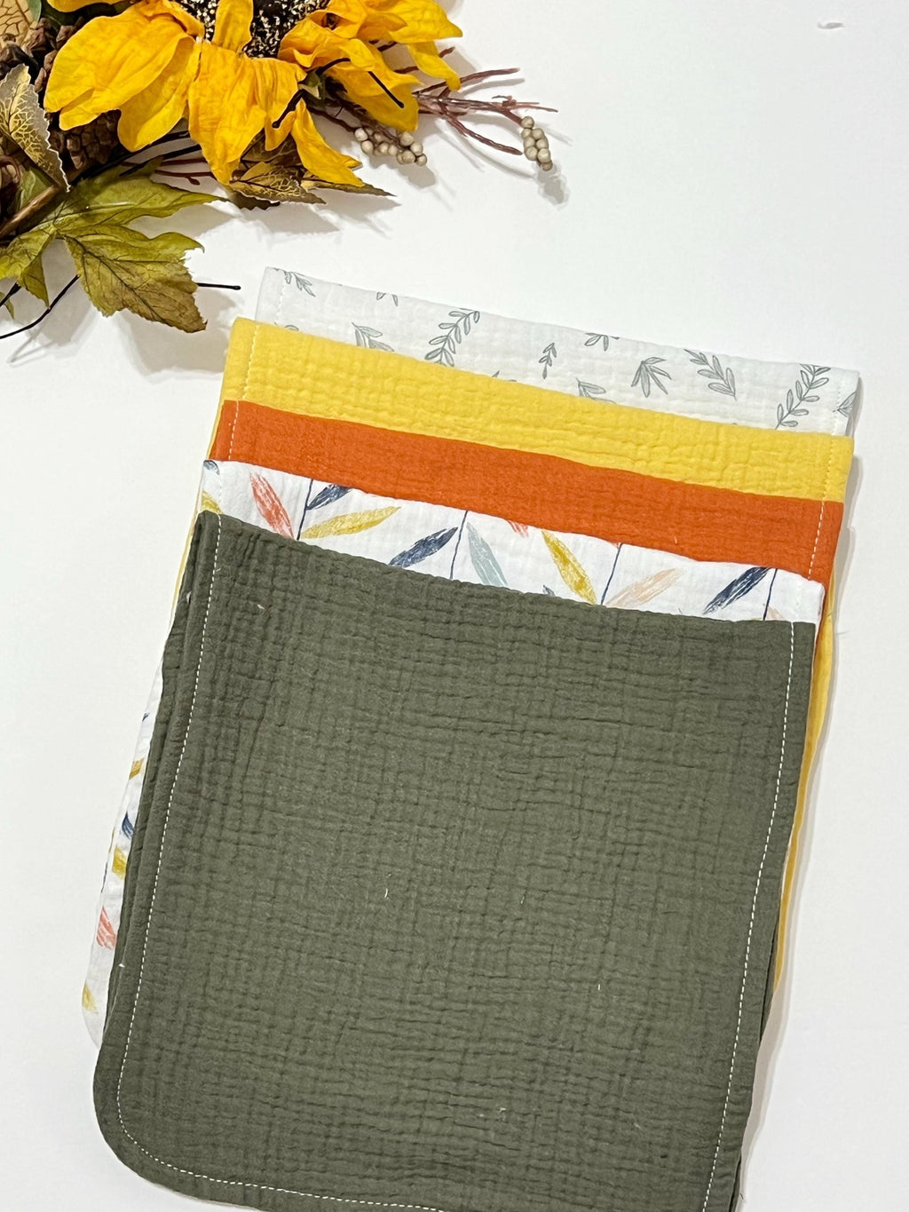Muslin Cotton Baby Burp Cloths made from Soft Gauze Set of 2x in generous size 20" x 10", mom gift, baby shower