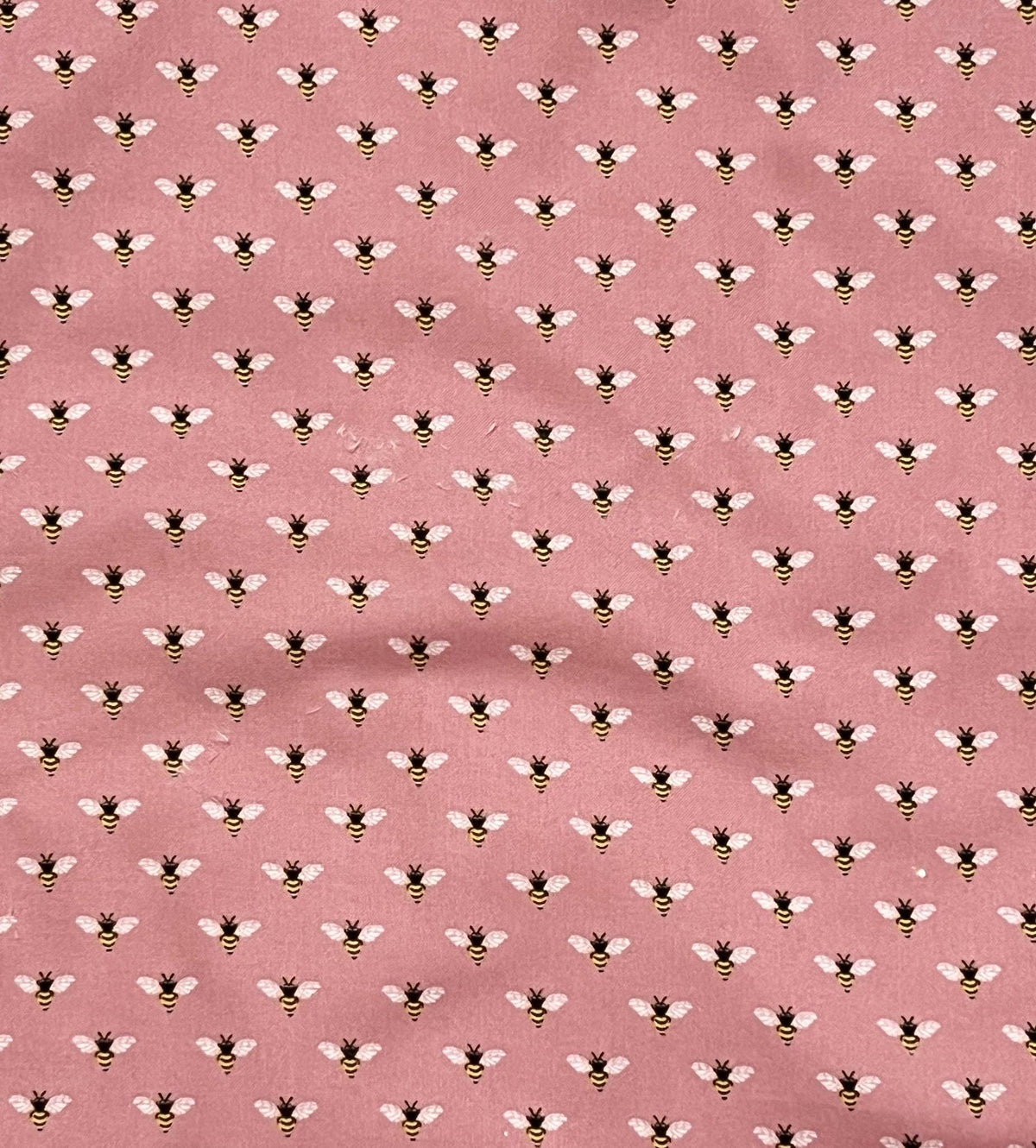 Honey bee print cotton and minky lovey for baby toddler fabric toy or child adult elderly sensory tag blanket lovey in dusty rose pink 12"