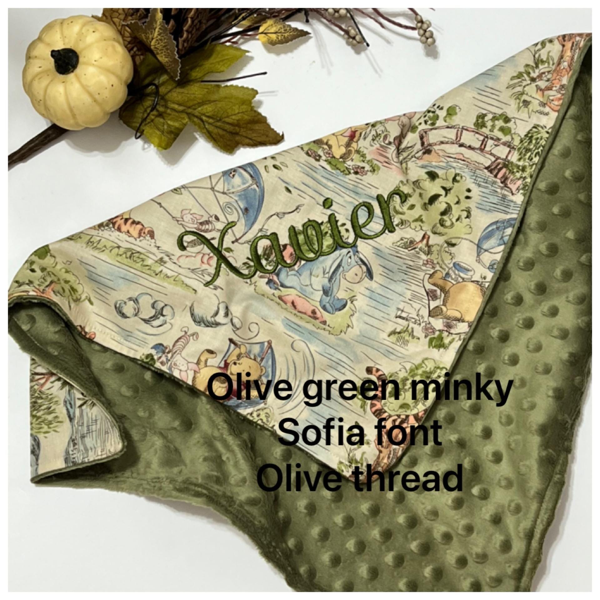Personalized Baby nursery Blanket made from Winnie the Pooh fabric for boy or girl, Cotton and minky baby gift, Winnie the Pooh baby blanket