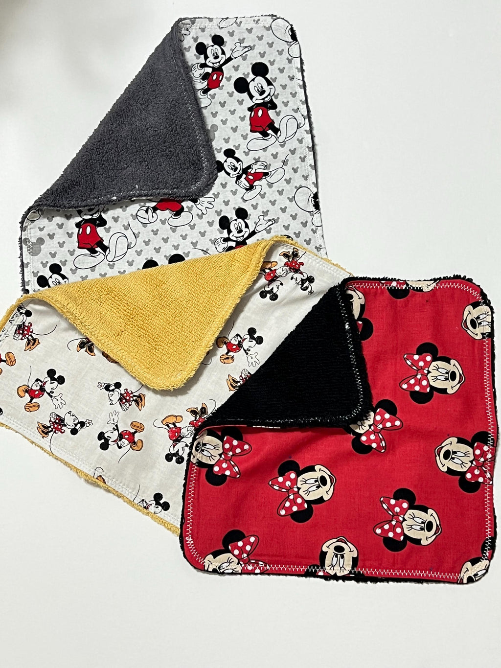 Baby toddler wash cloths 3 set made from Winnie the Pooh cotton and terry cloth,  shower gift with personalize option, other fabric prints