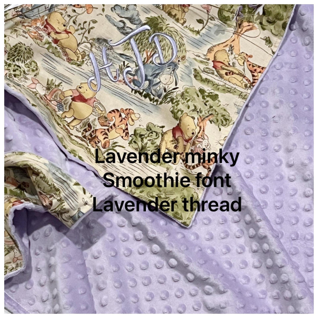 Personalized Baby nursery Blanket made from Winnie the Pooh fabric for boy or girl, Cotton and minky baby gift, Winnie the Pooh baby blanket
