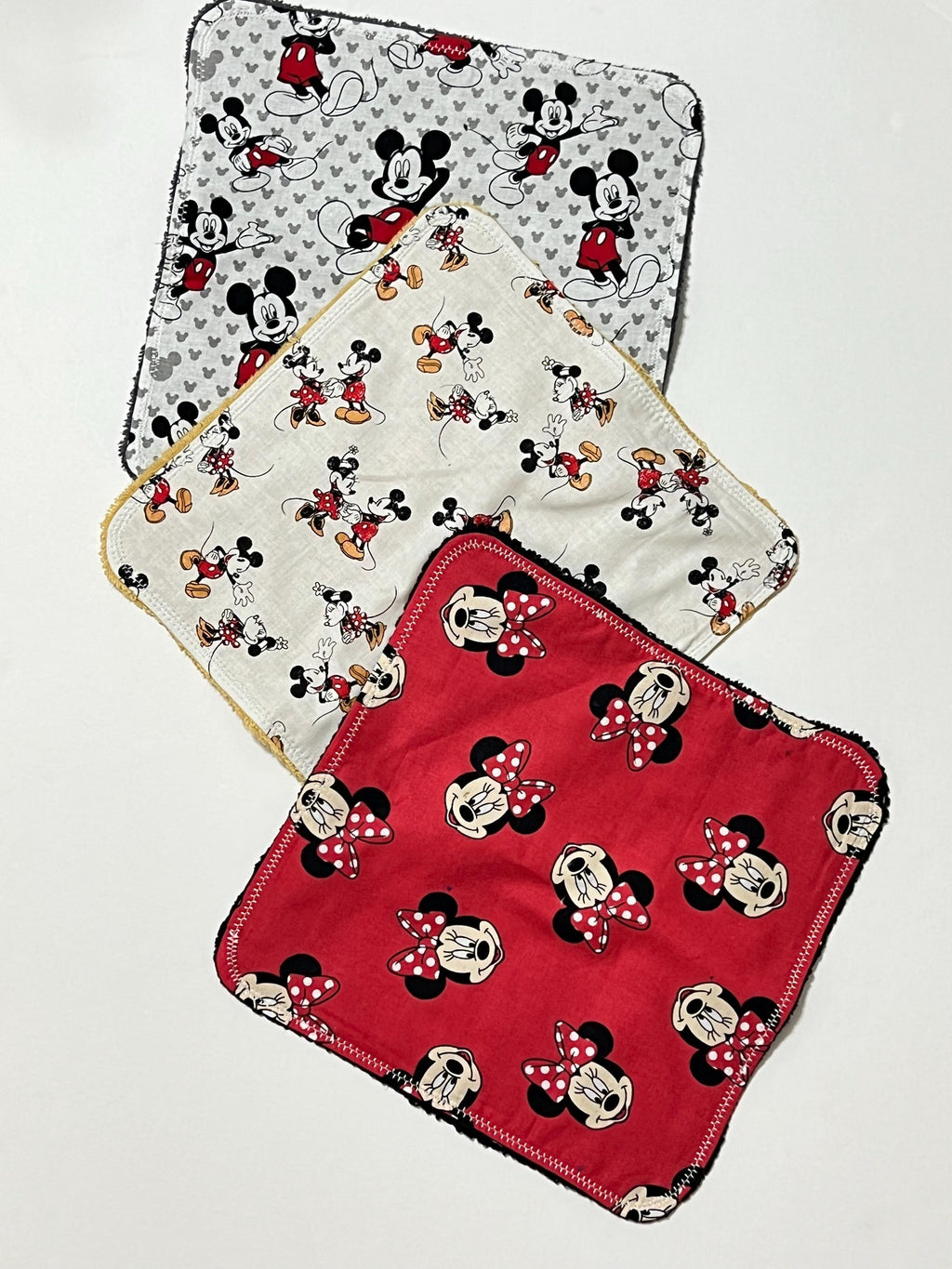 Baby toddler wash cloths 3 set made from Winnie the Pooh cotton and terry cloth,  shower gift with personalize option, other fabric prints