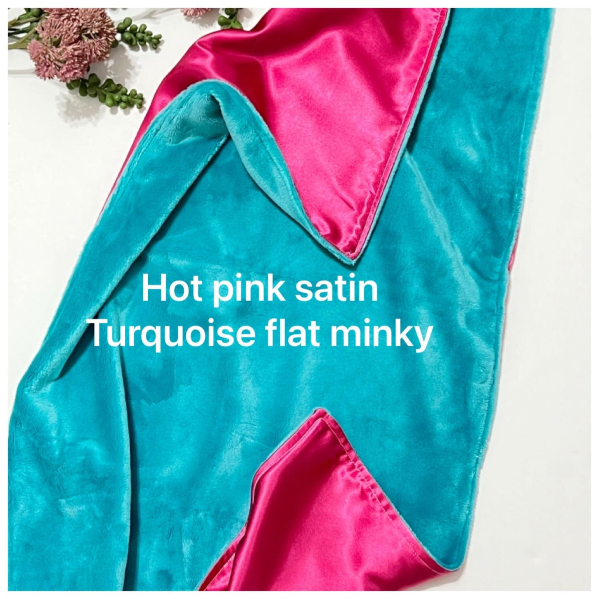 Large 20”x 28” satin and minky sensory baby blanket lovey without ribbon tags, for any age boy or girl or adult, add name to personalize