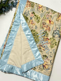 Personalized large 42 x 60 Baby crib Blanket made from Winnie the Pooh fabric for girl or boy with Cotton back and satin binding, baby gift