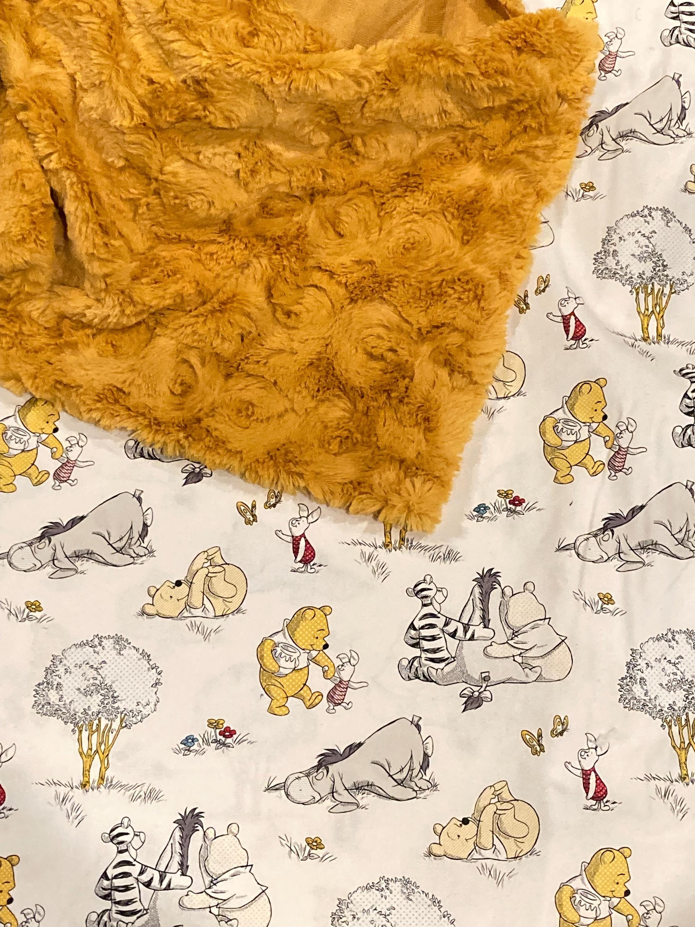 Baby Blanket made from Winnie the Pooh fabric ~ boy girl blanket ~ Cotton and minky~ baby gift ~Tigger Piglet Eeyore 28" ~ personalize