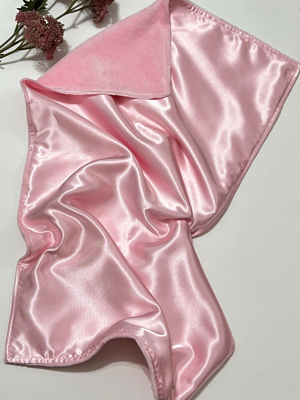Personalize Satin and minky 40” x 60” large sensory Blanket WITHOUT ribbon tags for girl or boy, baby or toddler, choose colors