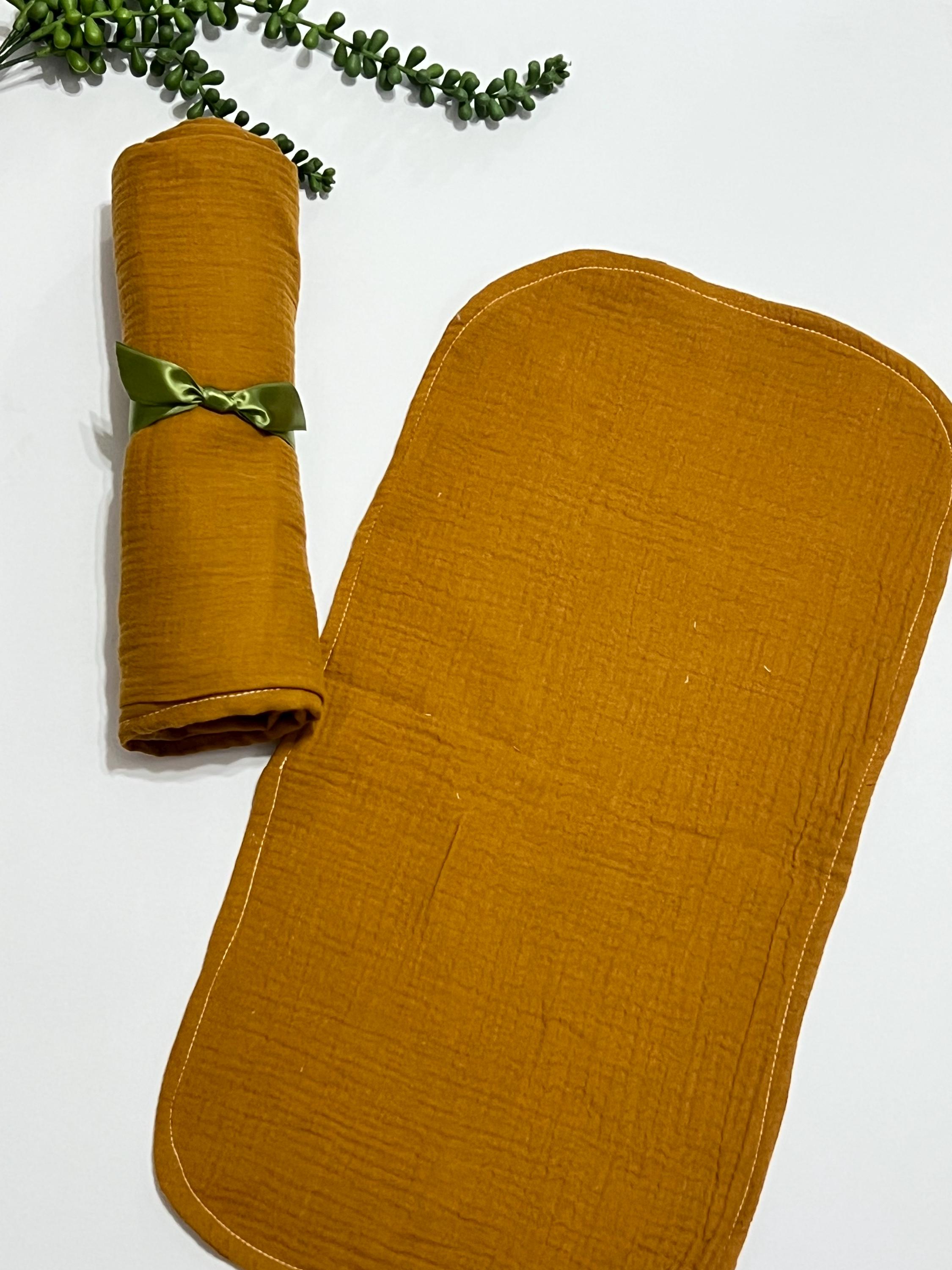 Baby swaddle muslin gauze Blanket extra large 41” size with matching burp cloth, baby gift set, woodland, sage vines, solid boho colors