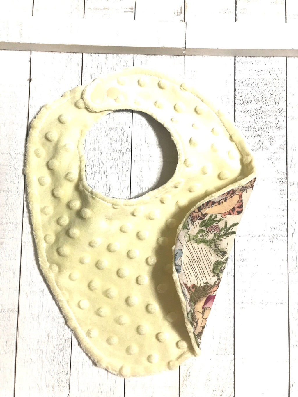Baby toddler bib made from Winnie the Pooh fabric | Choose One | Reversible bib | gender neutral | Cotton and Minky | baby shower gift