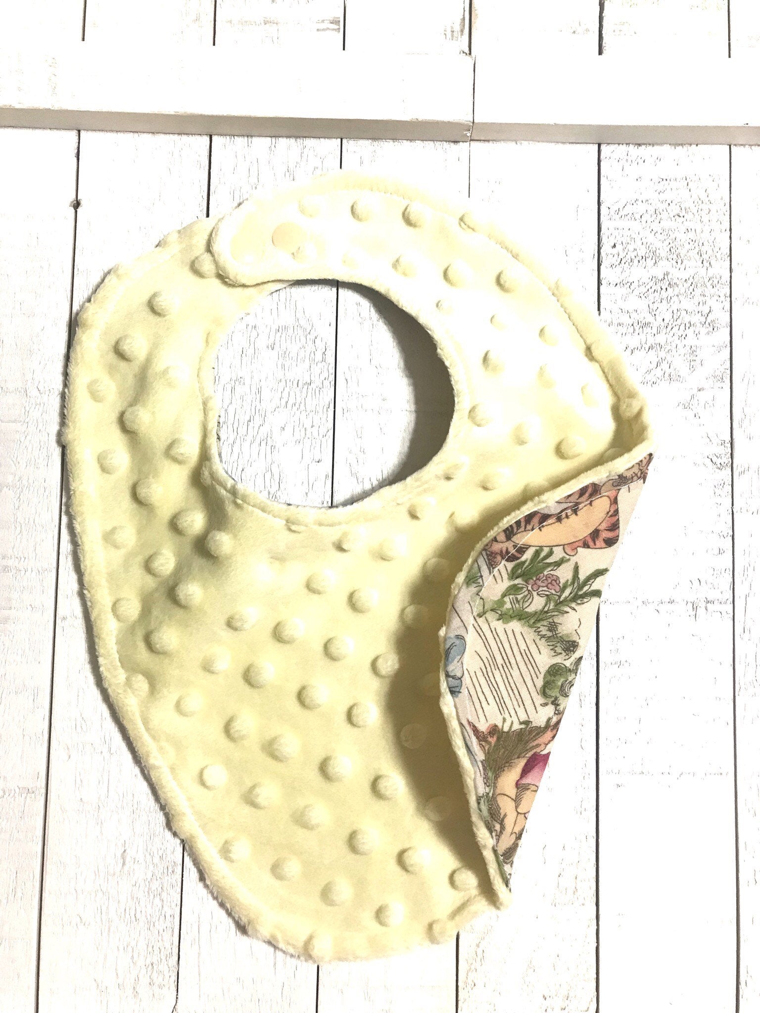 Baby toddler bib made from Winnie the Pooh fabric | Choose One | Reversible bib | gender neutral | Cotton and Minky | baby shower gift