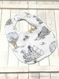 Baby toddler Bib & burp cloth |made from Winnie the Pooh fabric | gender neutral | Cotton and Minky | baby shower gift | baby infant gift