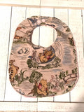 Baby girl toddler bib made from Winnie the Pooh fabric |Reversible bib | gender neutral | Cotton and Minky | baby shower gift | infant baby