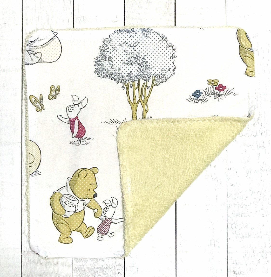 Baby toddler wash cloths | made from Winnie the Pooh fabric| gender neutral | Cotton and terry cloth | baby shower gift | set of 3 | choices