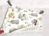 Pacifier lovey blanket made from Winnie the Pooh fabric ~ snap taggie sensory lovey ~ nap night time ~ Cotton minky ~ baby shower 15"