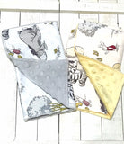 Baby burp cloth set of 2 made from cotton Winnie the Pooh fabric with minky back for boy or girl, shower gift