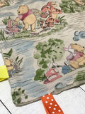 Sensory Blanket lovey made from Winnie the Pooh Day in the Park fabric ~ can personalize ~ sensory ~ Cotton minky ~ baby shower ~ add crinkle