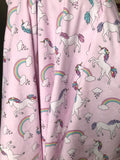 Baby crib Blanket | unicorns and rainbows fabric ~ baby girl pink blanket ~ Cotton minky ~ baby gift ~ 36" infant baby shower gift
