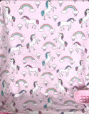 Baby crib Blanket | unicorns and rainbows fabric ~ baby girl pink blanket ~ Cotton minky ~ baby gift ~ 36" infant baby shower gift