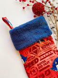 Christmas stocking | made from Sonic the Hedgehog | personalize | baby child adult | lined | gender neutral | Cotton and Minky