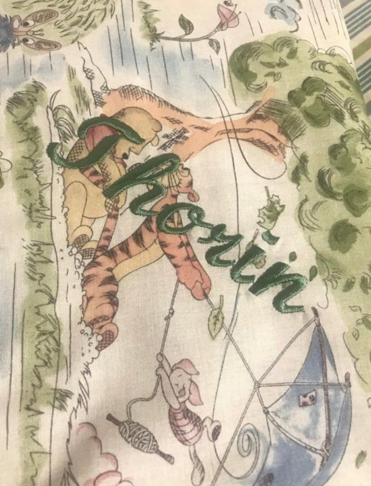 Personalized minky baby blanket, Winnie the Pooh girl or boy blanket with Cotton minky, baby shower gift, Pooh Bear nursery bedding